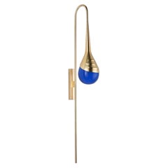 Perpetua Brass and Blue Smoked Glass applique