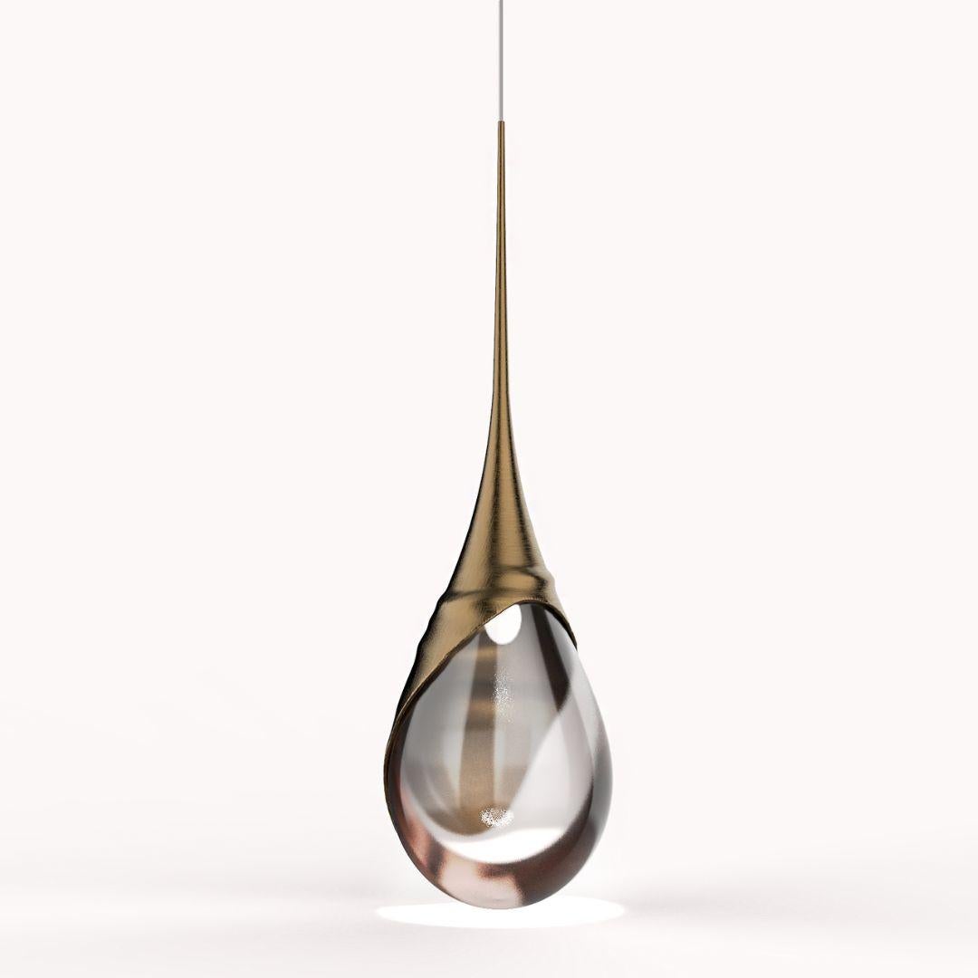 Perpetua Embossed Texture Brass Suspension Natural Finish In New Condition For Sale In Firenze, FI