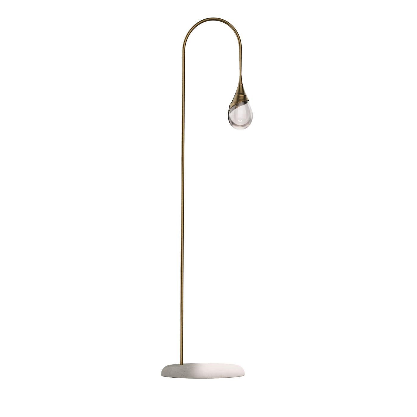 Lampada da terra Perpetua in ottone e vetro soffiato di Valeria Giuva in vendita 4