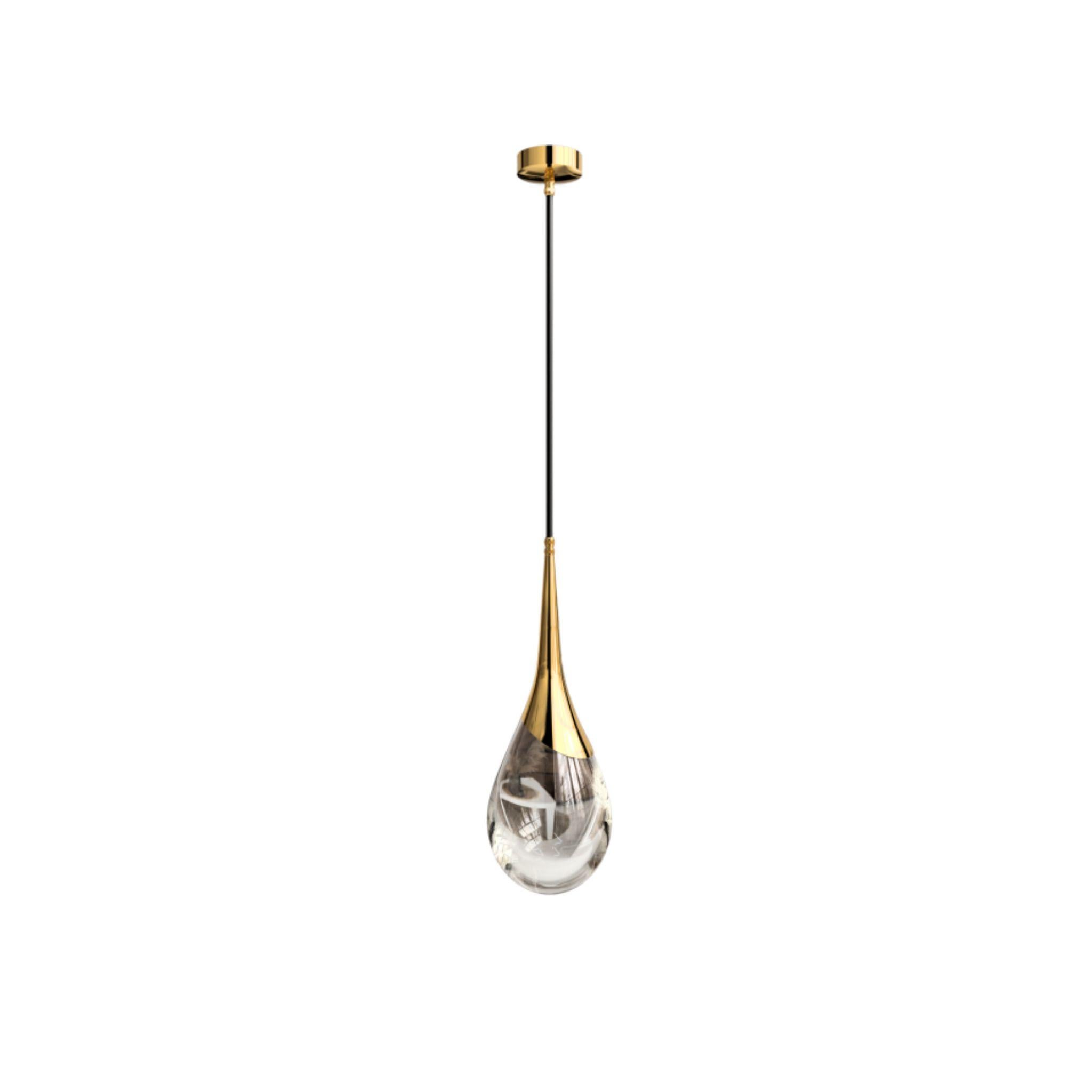 Perpetua Hammered Texture Brass Suspension Natural Finish In New Condition For Sale In Firenze, FI