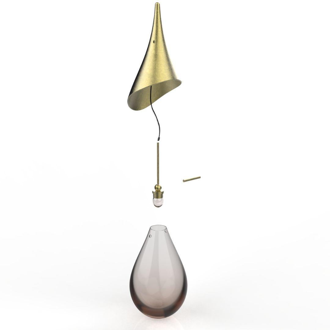 Perpetua Smooth Texture Brass Suspension Natural Finish In New Condition For Sale In Firenze, FI