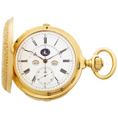 Perpetual Calendar Jump Date Pocket Watch by Marius LeCoultre