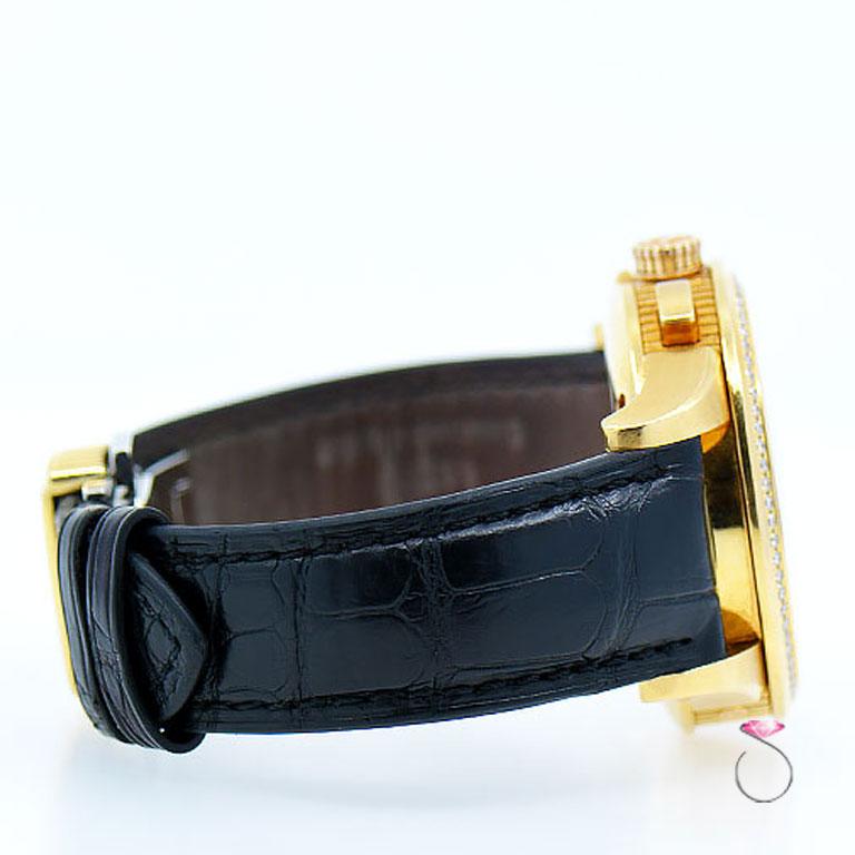Perrelet Roségold Diamant Dual Time Chronograph Automatik-Armbanduhr für Damen oder Herren