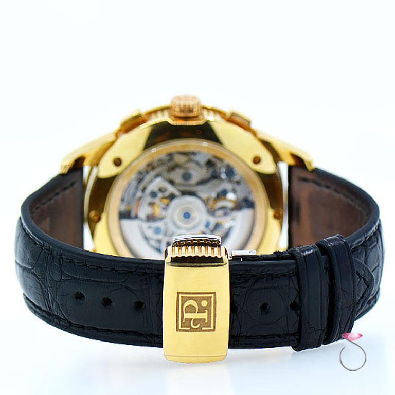 Perrelet Roségold Diamant Dual Time Chronograph Automatik-Armbanduhr 2
