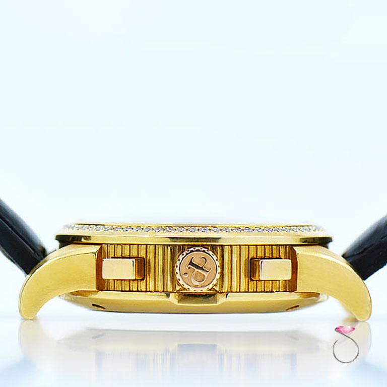 Perrelet Roségold Diamant Dual Time Chronograph Automatik-Armbanduhr 4