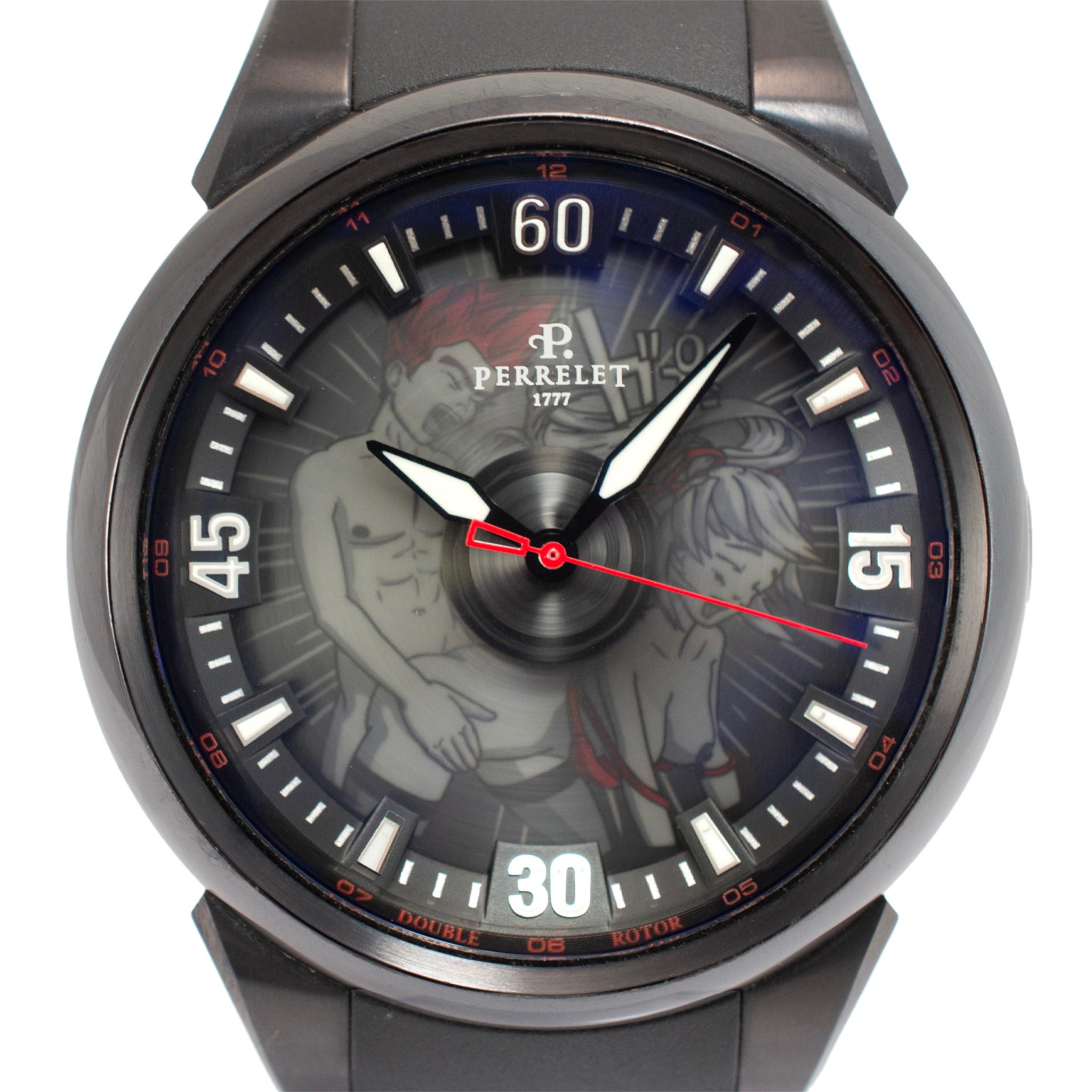 Perrelet Turbine 44MM A4021/3 Limited Edition Erotic Dial Stainless Steel Watch In Excellent Condition For Sale In Houston, TX