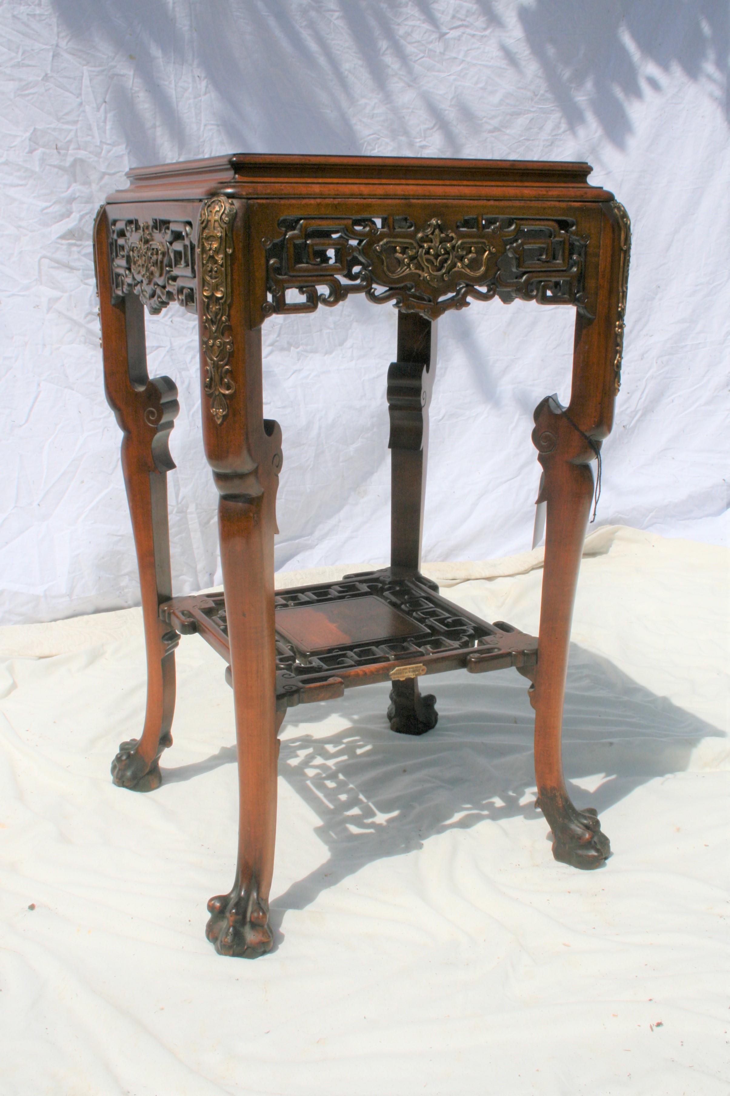 Carved Perret and Vibert Occasional Table in Vairdot Style For Sale