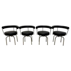 Perriand, Jeanneret and Corbusier LC7 Dining Chairs for Cassina - Set of Four