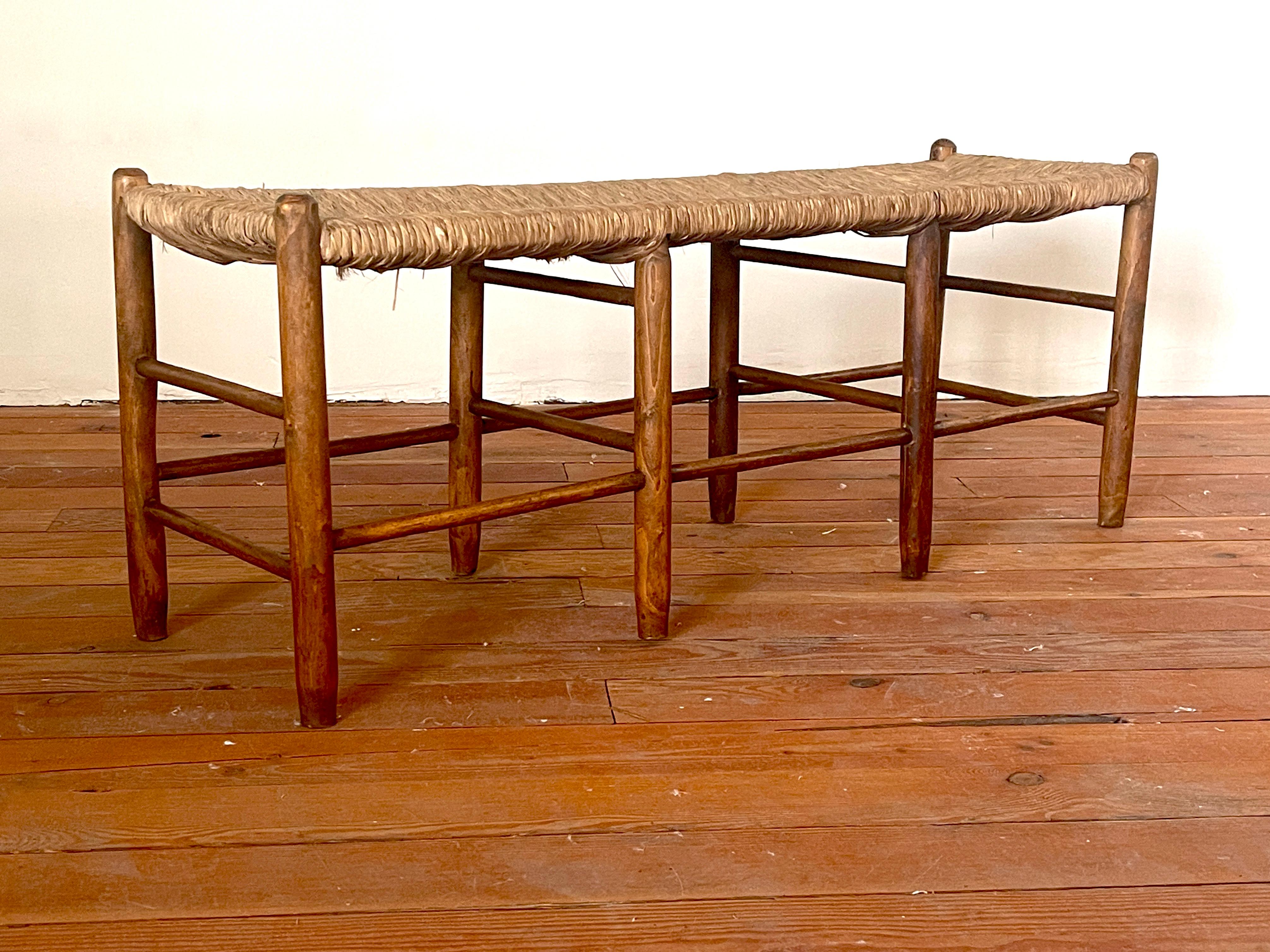Great woven seat bench in the style of Charlotte Perriand
Simple lines with oak and rushed seat.