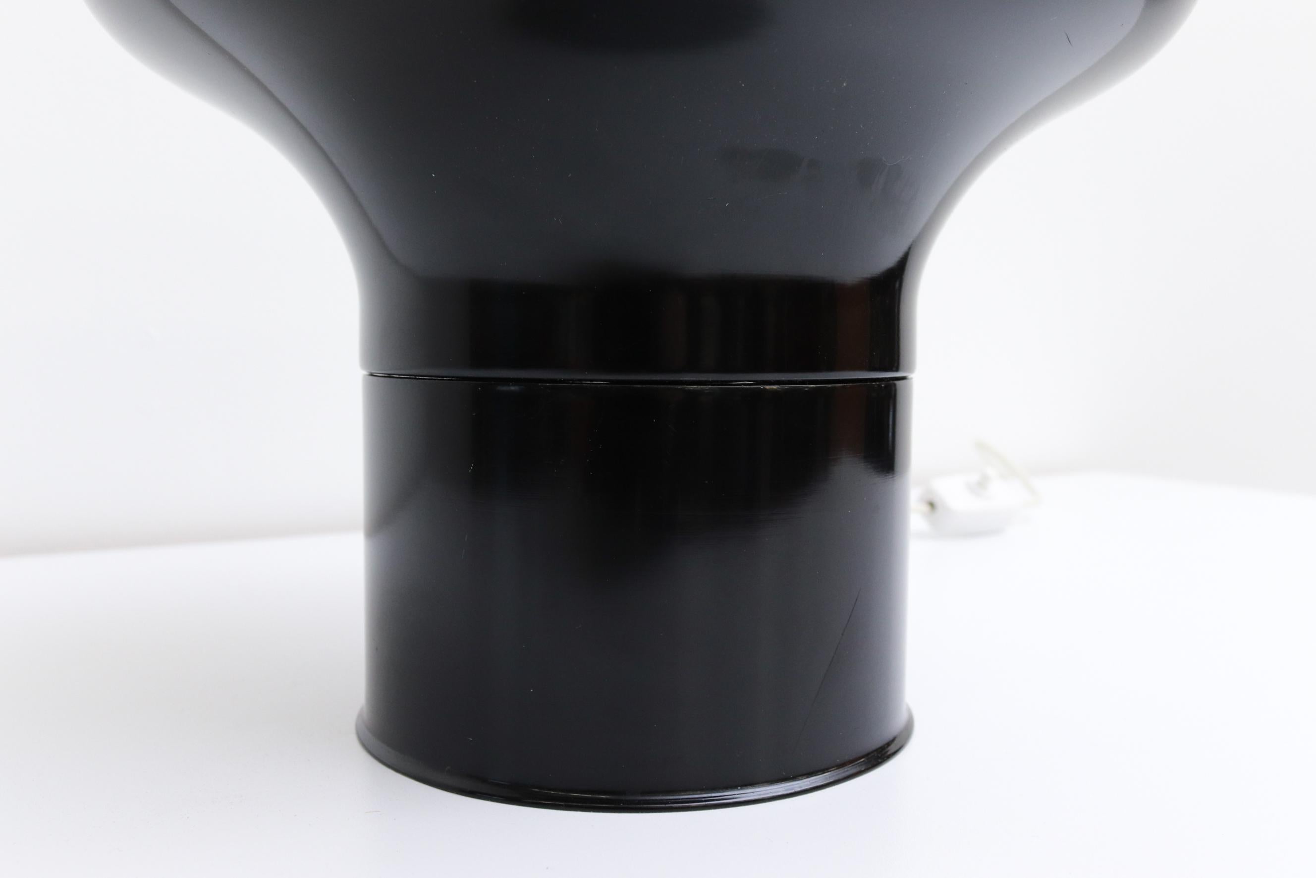 Metal Angelo Mangiarotti Style Chrome and Black Mushroom Table Lamp For Sale