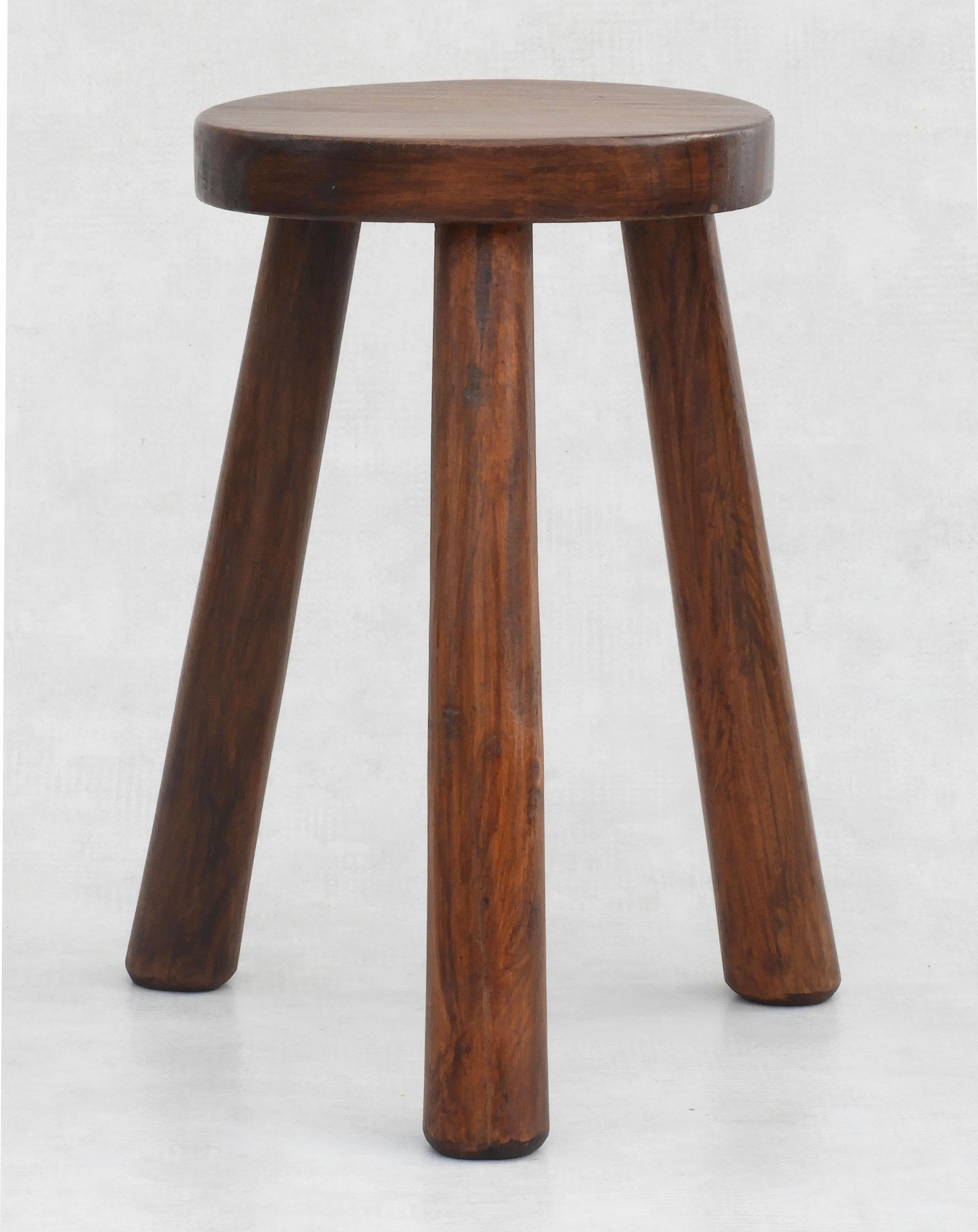 French Provincial Perriand Style Tripod Stool C1960s France For Sale