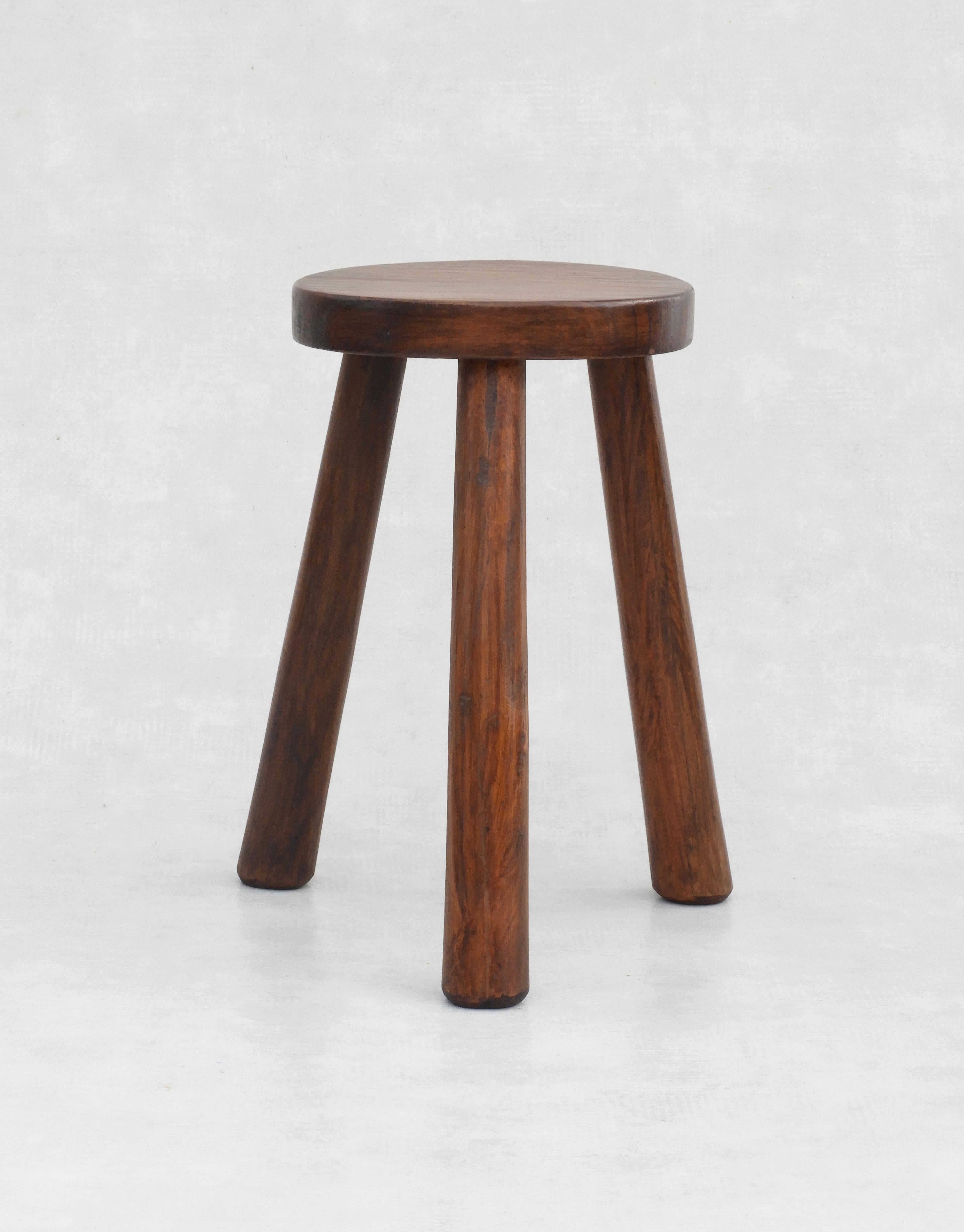 Perriand Style Tripod Stool C1960s France In Good Condition For Sale In Trensacq, FR