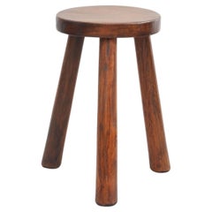 Antique Perriand Style Tripod Stool C1960s France