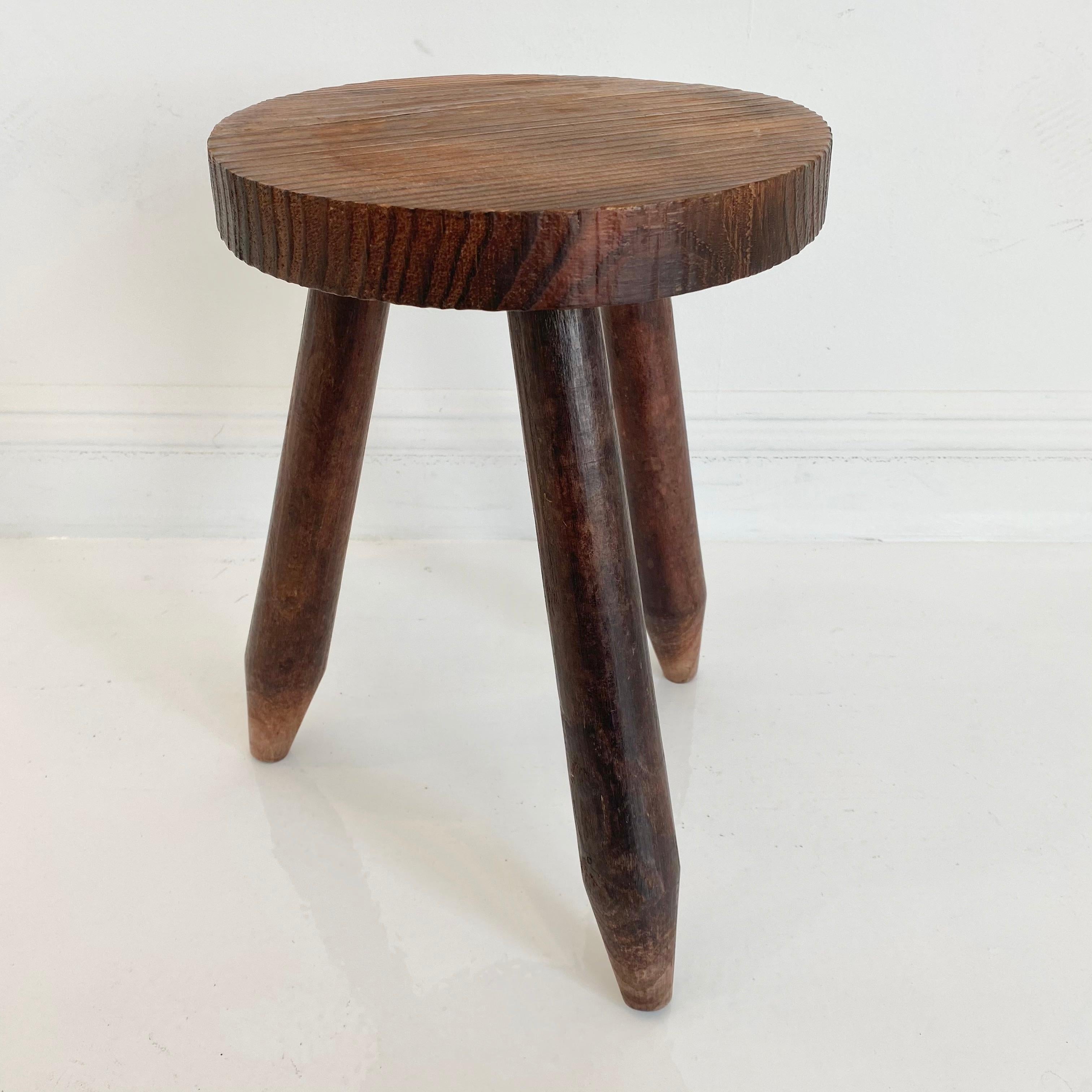 Perriand Style Tripod Stool In Good Condition For Sale In Los Angeles, CA