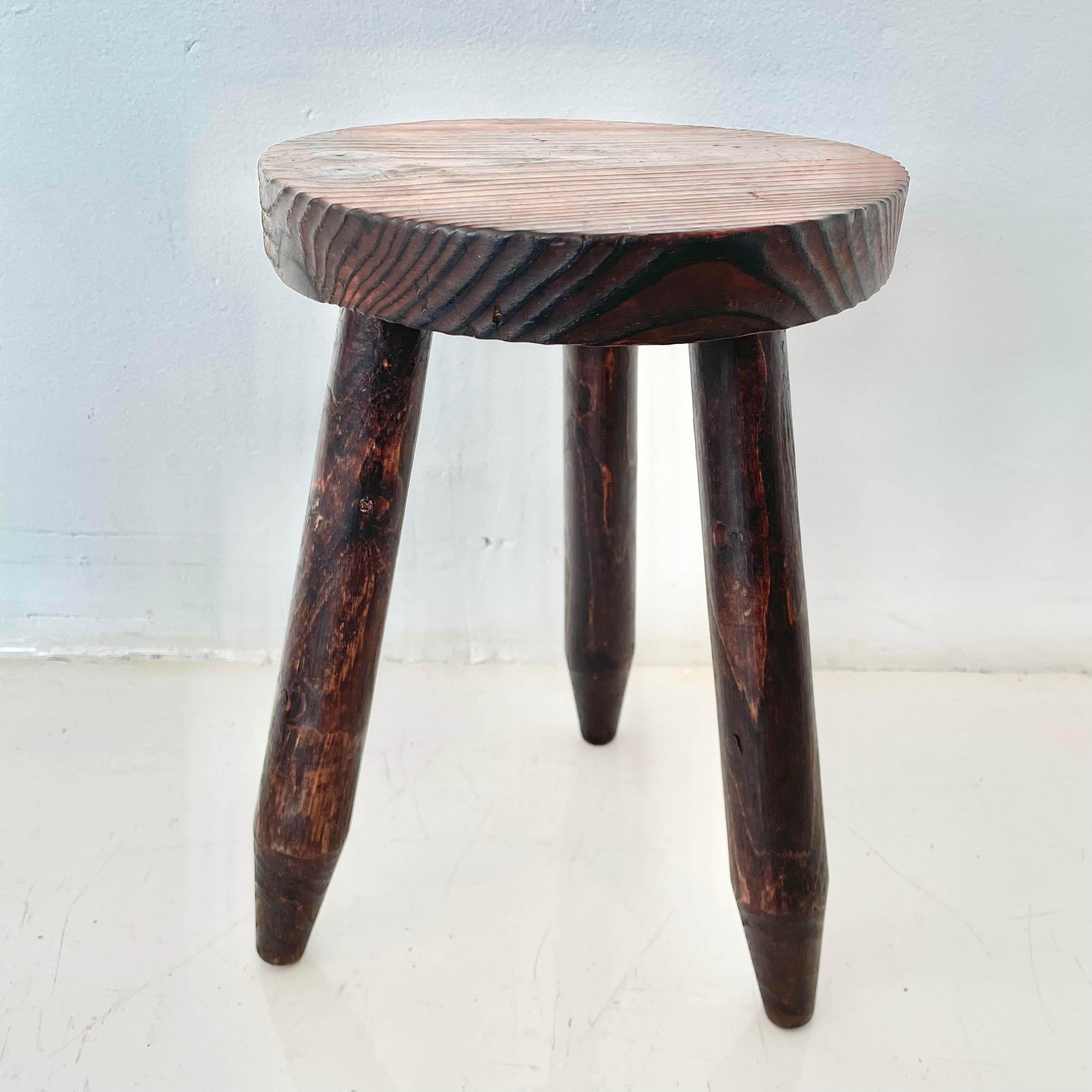 Mid-20th Century Perriand Style Tripod Stool For Sale
