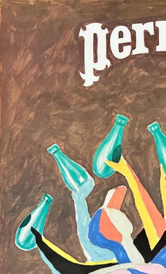 PERRIER C'EST FOU Original Vintage French Advertising Poster VILLEMOT 47" x 69"