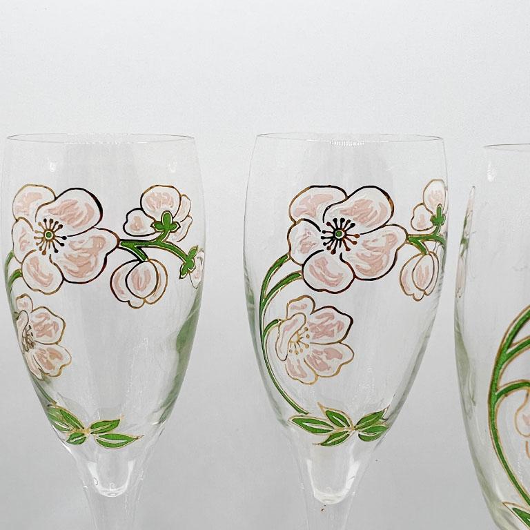 floral champagne glasses