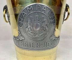 Antique Perrier-Jouet Champagne Cooler in Brass and Pewter Made by Argit, Paris