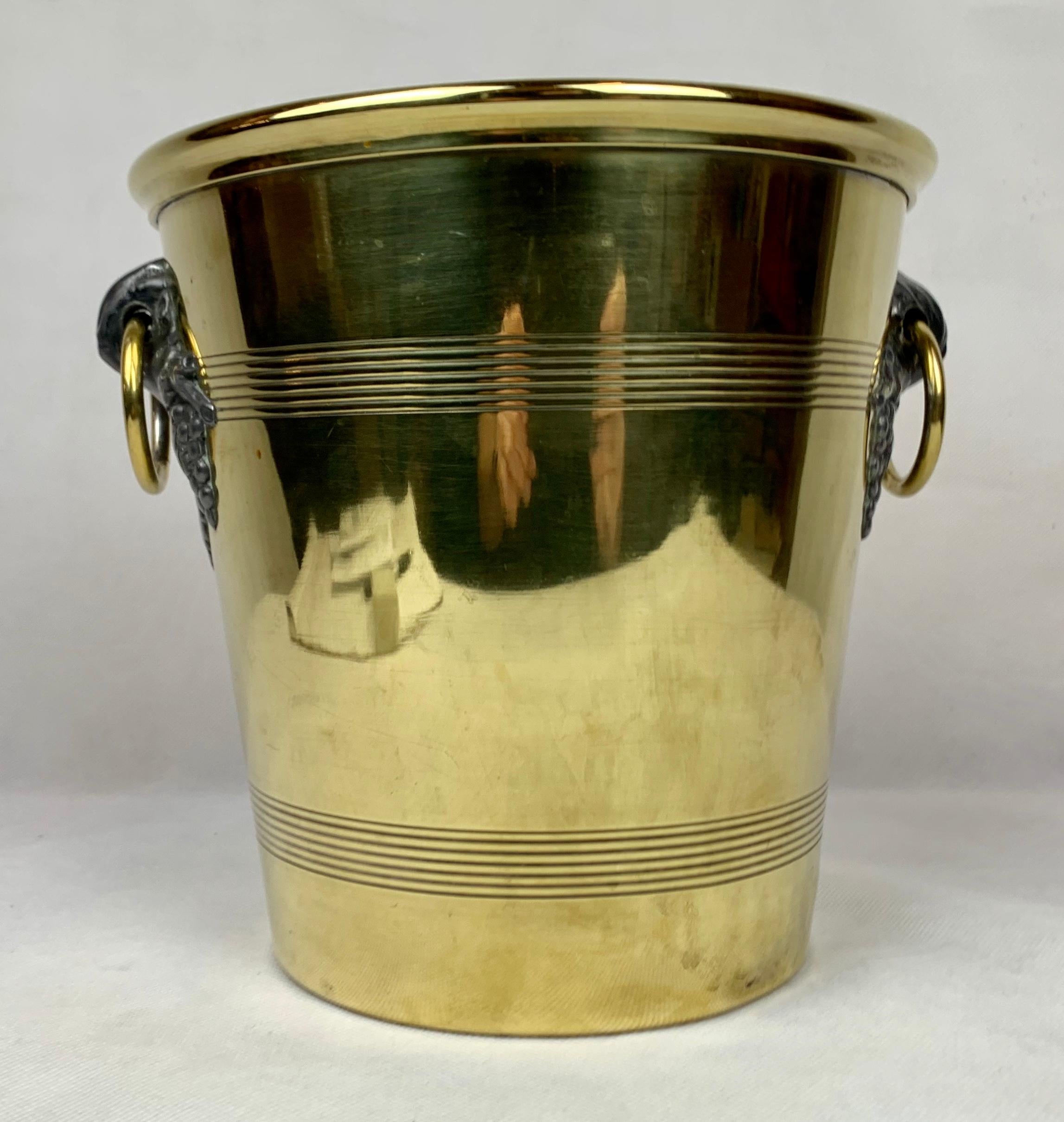  Antique Perrier-Jouet Champagne Cooler in Brass and Pewter Made by Argit, Paris In Good Condition In West Palm Beach, FL