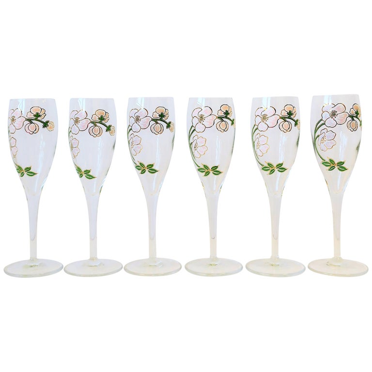 Vintage Perrier-Jouet French Champagne Glasses at 1stDibs | perrier jouet  glasses