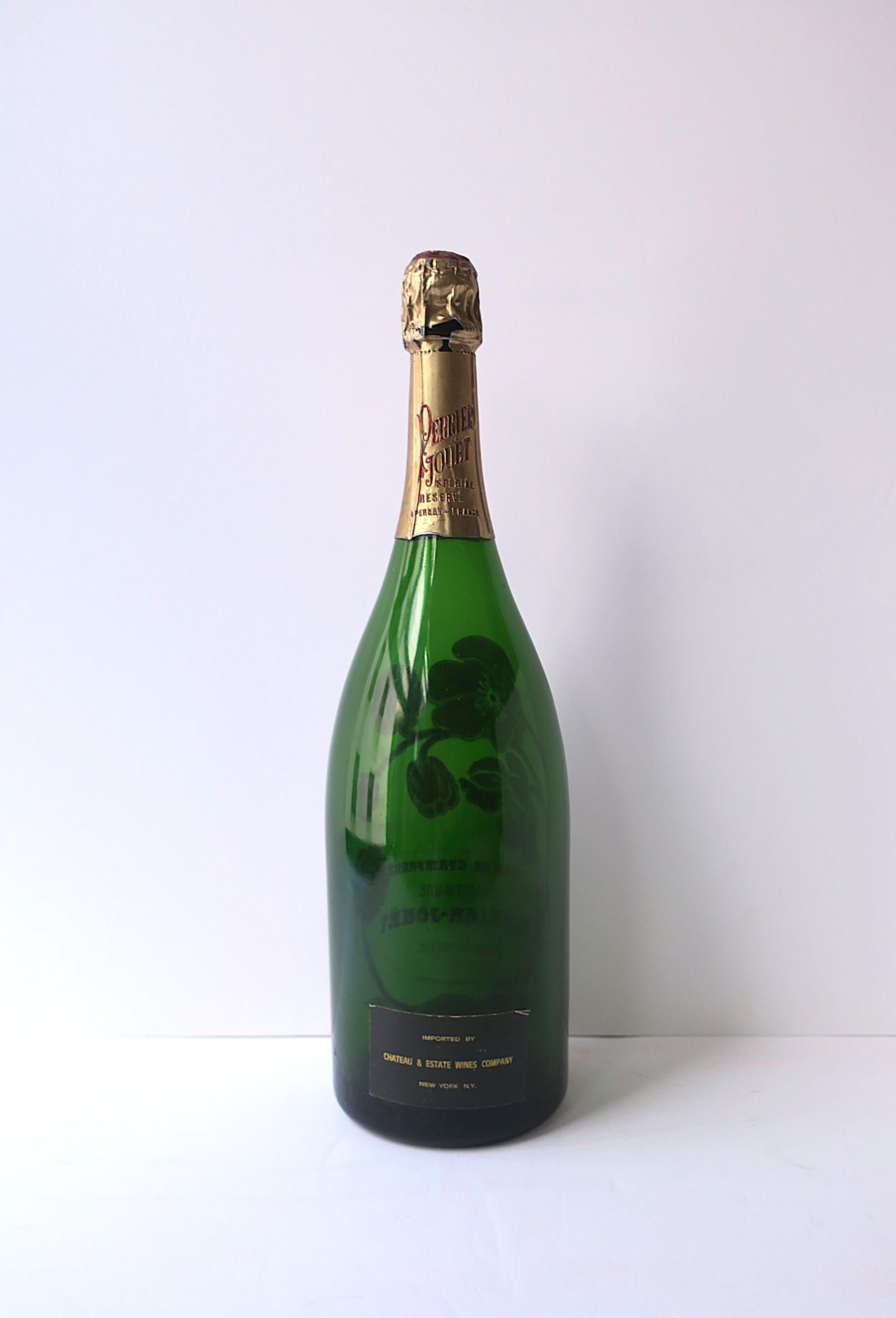 French Perrier-Jouet Magnum Champagne Bottle, France, 1975 For Sale