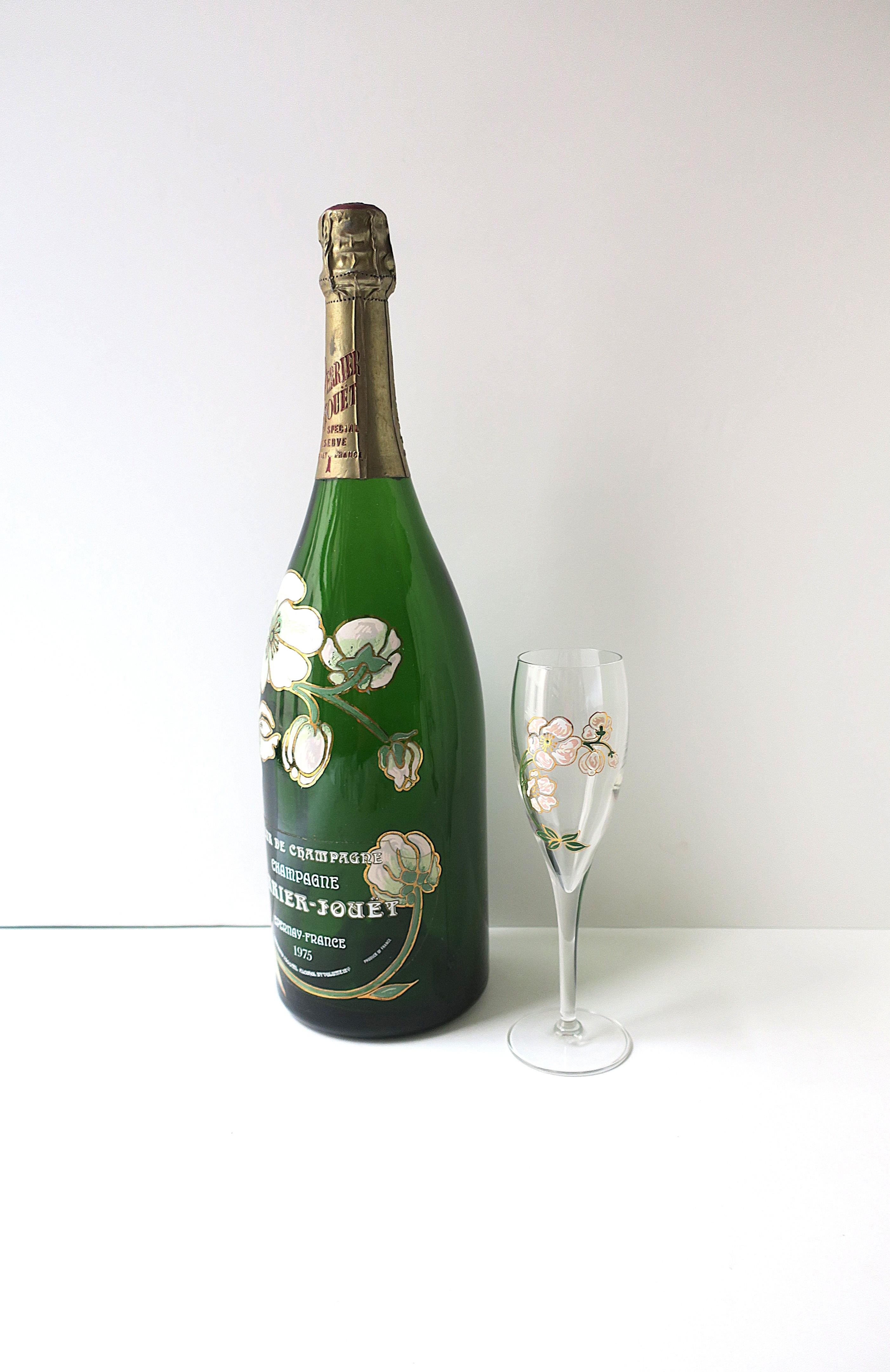 French Perrier-Jouet Magnum Champagne Bottle, France, 1975 For Sale