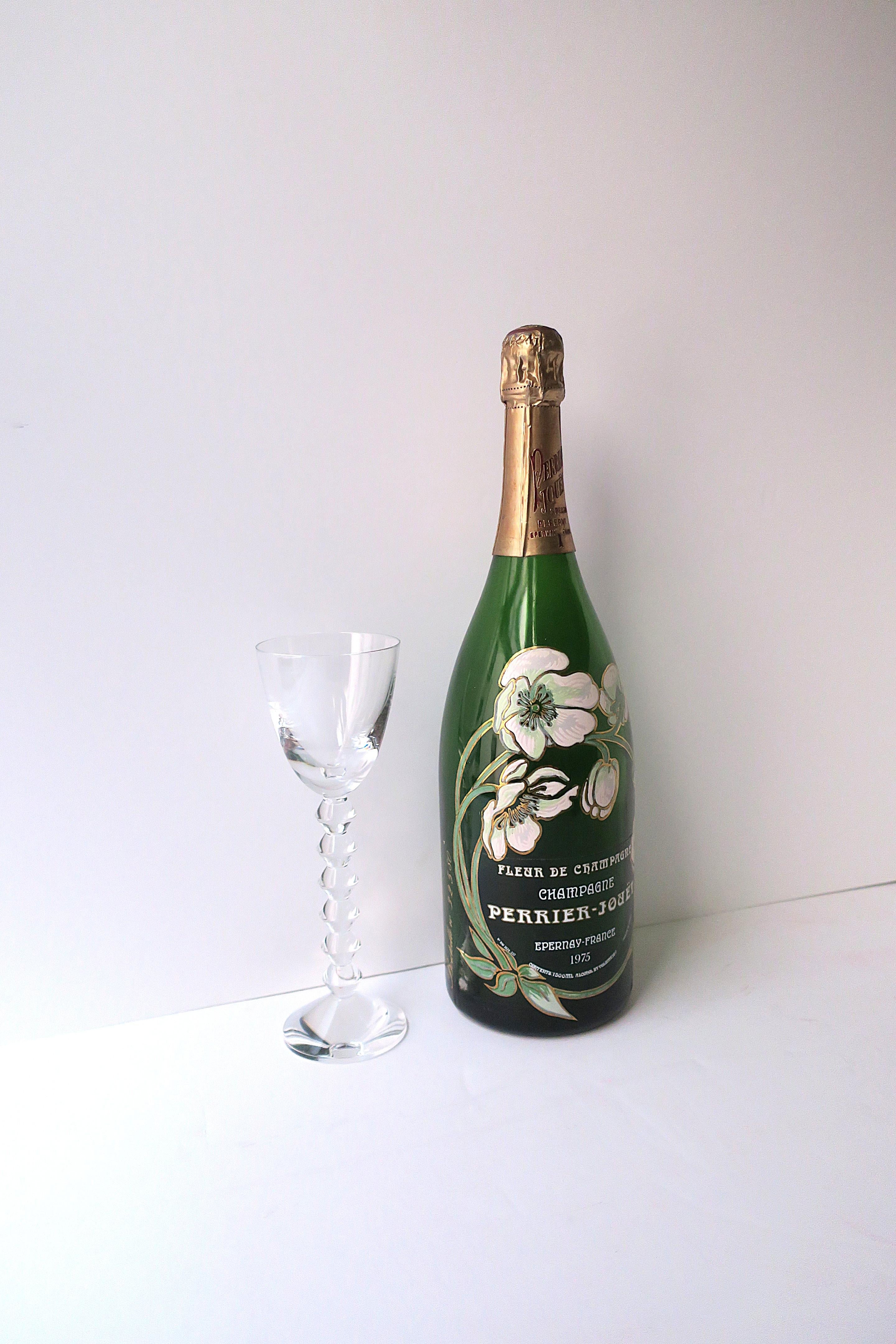 Glass Perrier-Jouet Magnum Champagne Bottle, France, 1975 For Sale