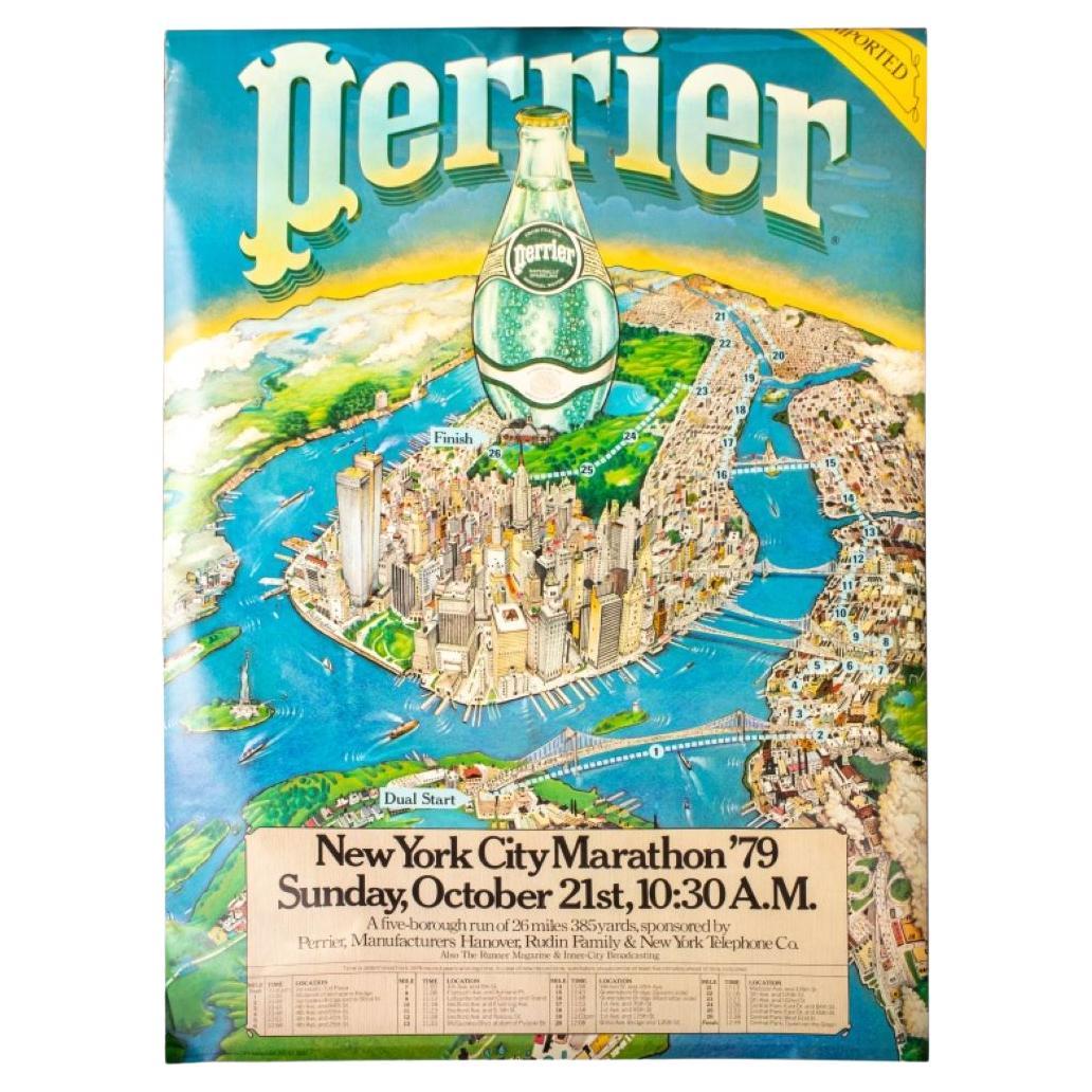 Perrier New York City Marathon Poster, 1979 For Sale
