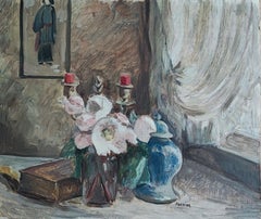 Nature morte avec chandelier et boîte à bonbons