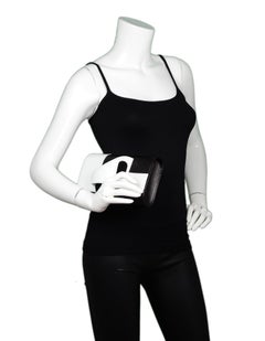 Perrin Black/White Calfskin Leather Right Hand Glove Clutch