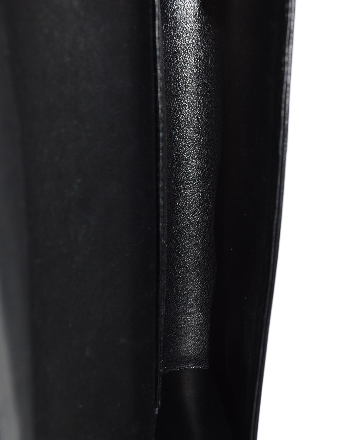 Gray Perrin Black/White Calfskin Leather Right Hand Glove Clutch