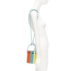 PERRIN Le Mini Seau multicolor colorblock silver logo bucket shoulder bag