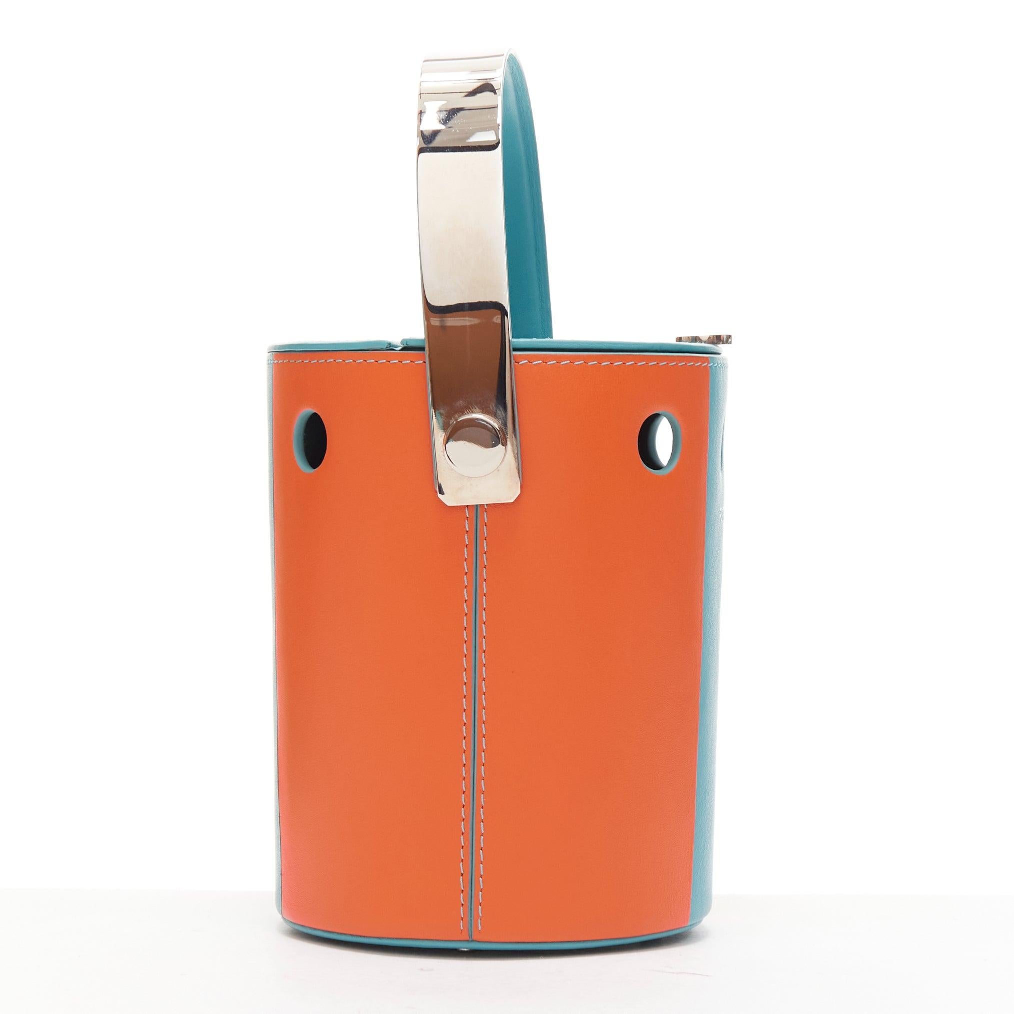 Women's PERRIN Le Mini Seau multicolor colorblock silver logo bucket shoulder bag