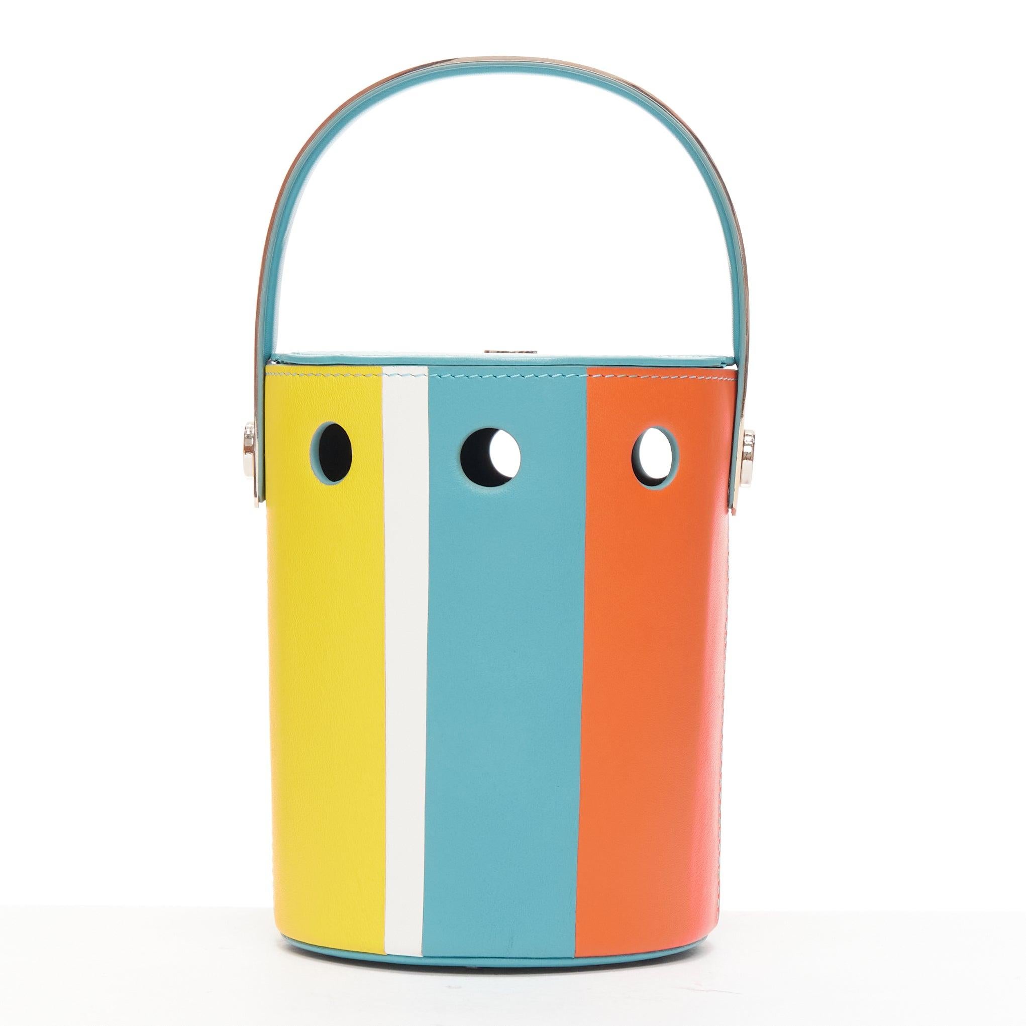PERRIN Le Mini Seau multicolor colorblock silver logo bucket shoulder bag 1