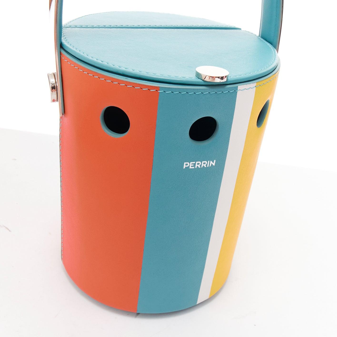 PERRIN Le Mini Seau multicolor colorblock silver logo bucket shoulder bag 3