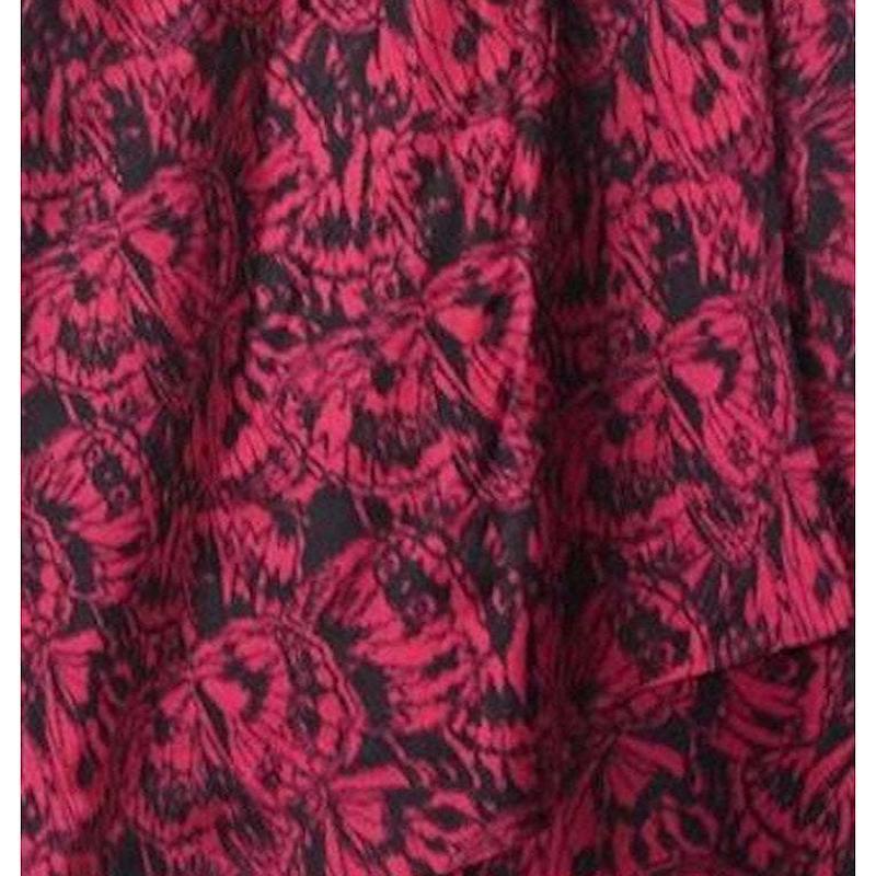 Perrine Couture 1950s Red Silk Butterfly Print Dress In Excellent Condition For Sale In London, GB