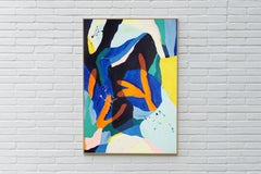 Morceaux de corail, paysage marin abstrait, style Design/One, tons foncés sur papier, 2025