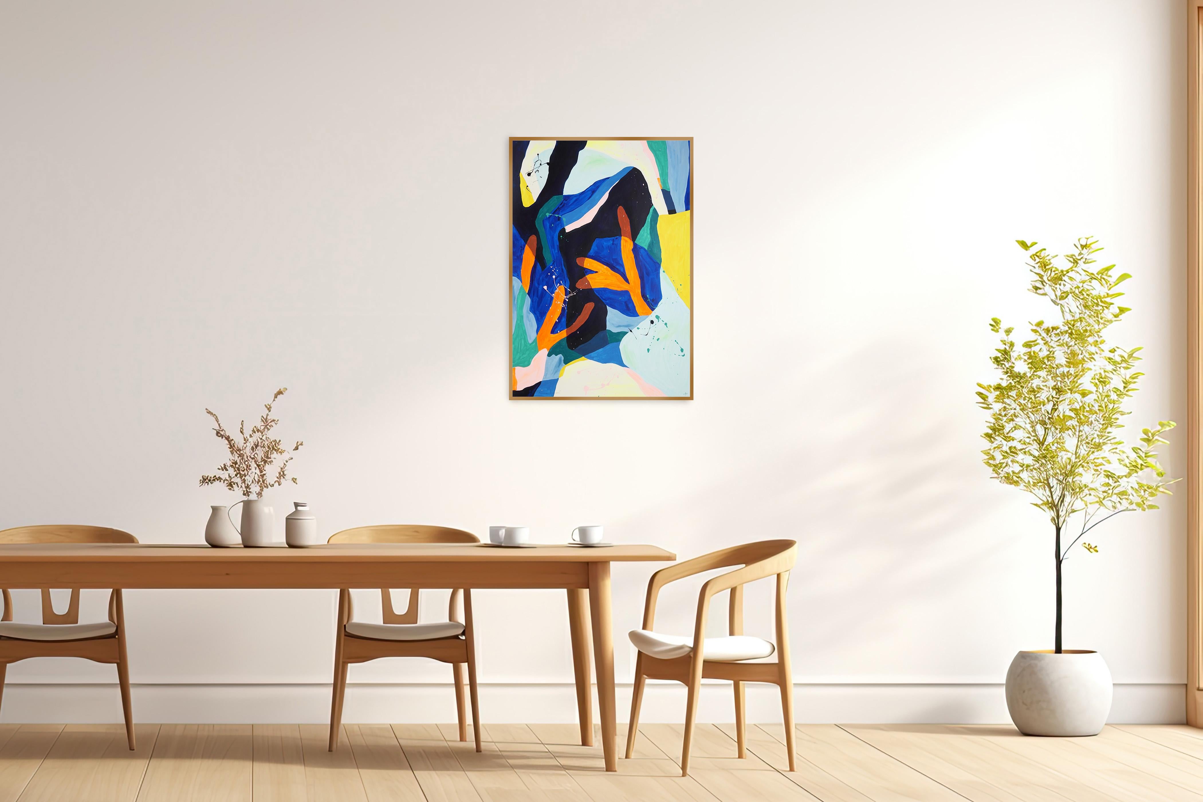 Coral Pieces, Abstract Seascape, Urban Design Style, Dark Tones on Paper, 2025 en venta 1