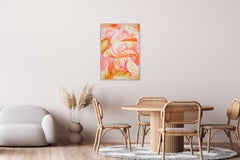 Day Dreamer, dipinto originale nei toni del corallo, influenza della street art su carta