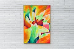 Flor Fluo, Gesto Expresionista Abstracto, Ramo de Estilo Urbano sobre Papel, 2026