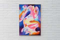 Spirito Fluo, Spirito Magico, Pittura moderna in rosa e viola, Forme organiche