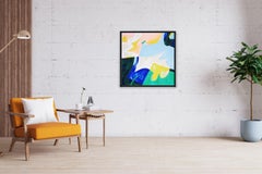 Gentle Scene, Fresh Abstract Painting on Paper, Pastel Tones Urban Nature, 2024