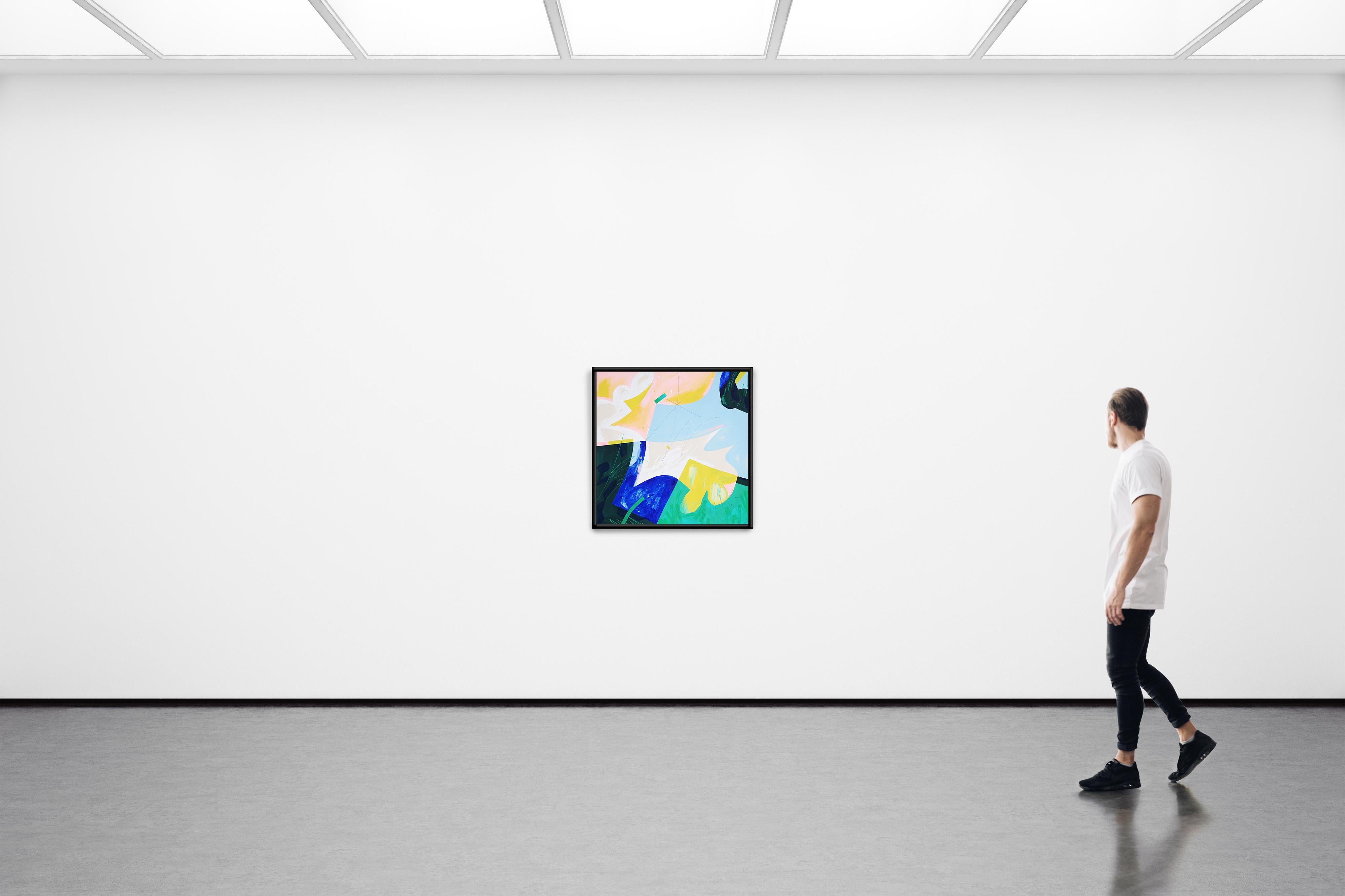 Scena delicata, pittura astratta fresca su carta, toni pastello Nature Urbane, 2024 in vendita 1