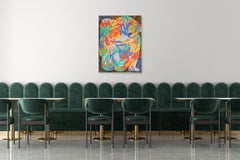 Human Fields, Figurative Painting on Canvas, Tropical Leaf-like Patterns, Nude