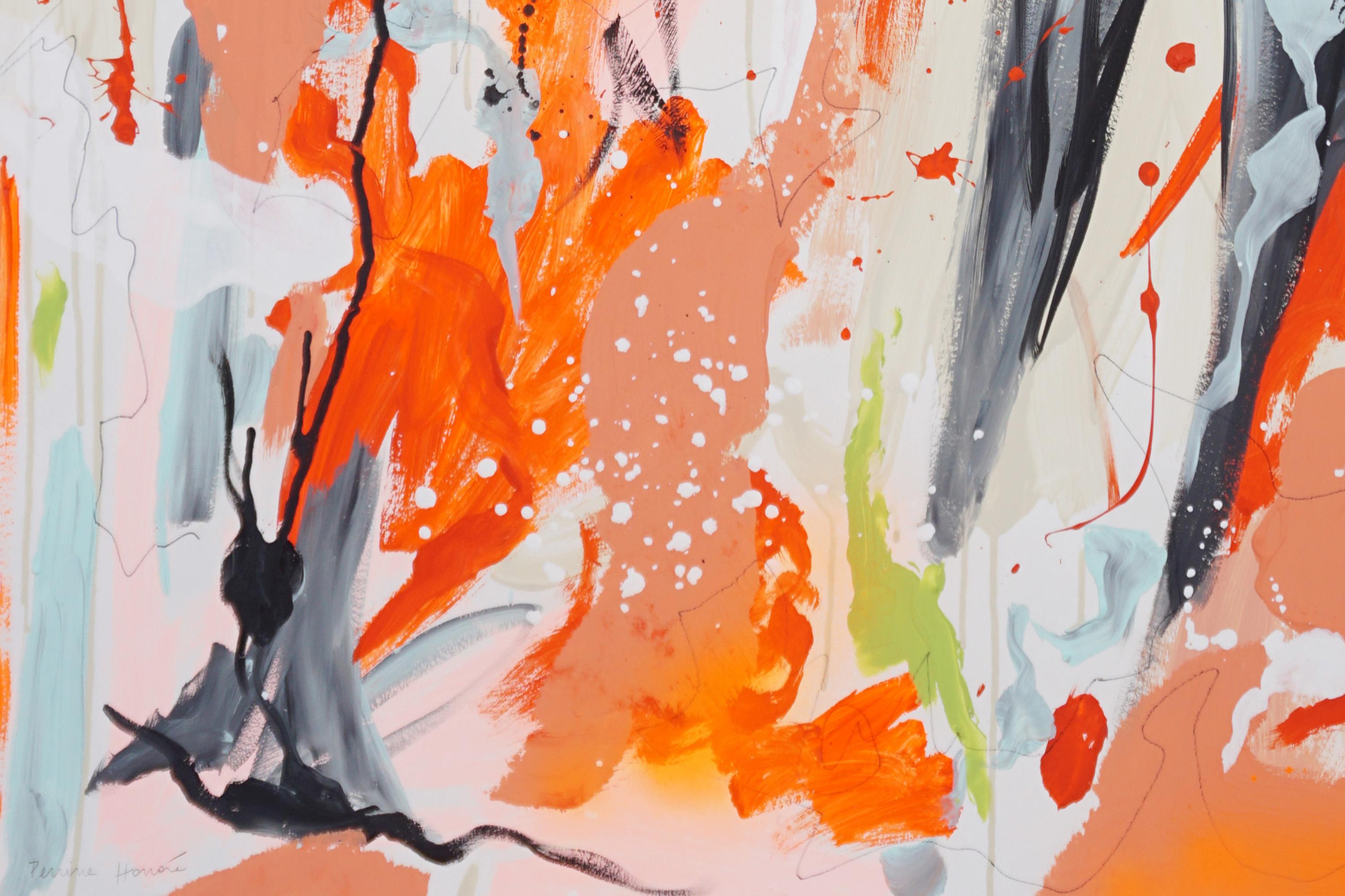 Let it Out, Abstraktes expressionistisches Diptychon in Orange, Urban Style Gestures im Angebot 5