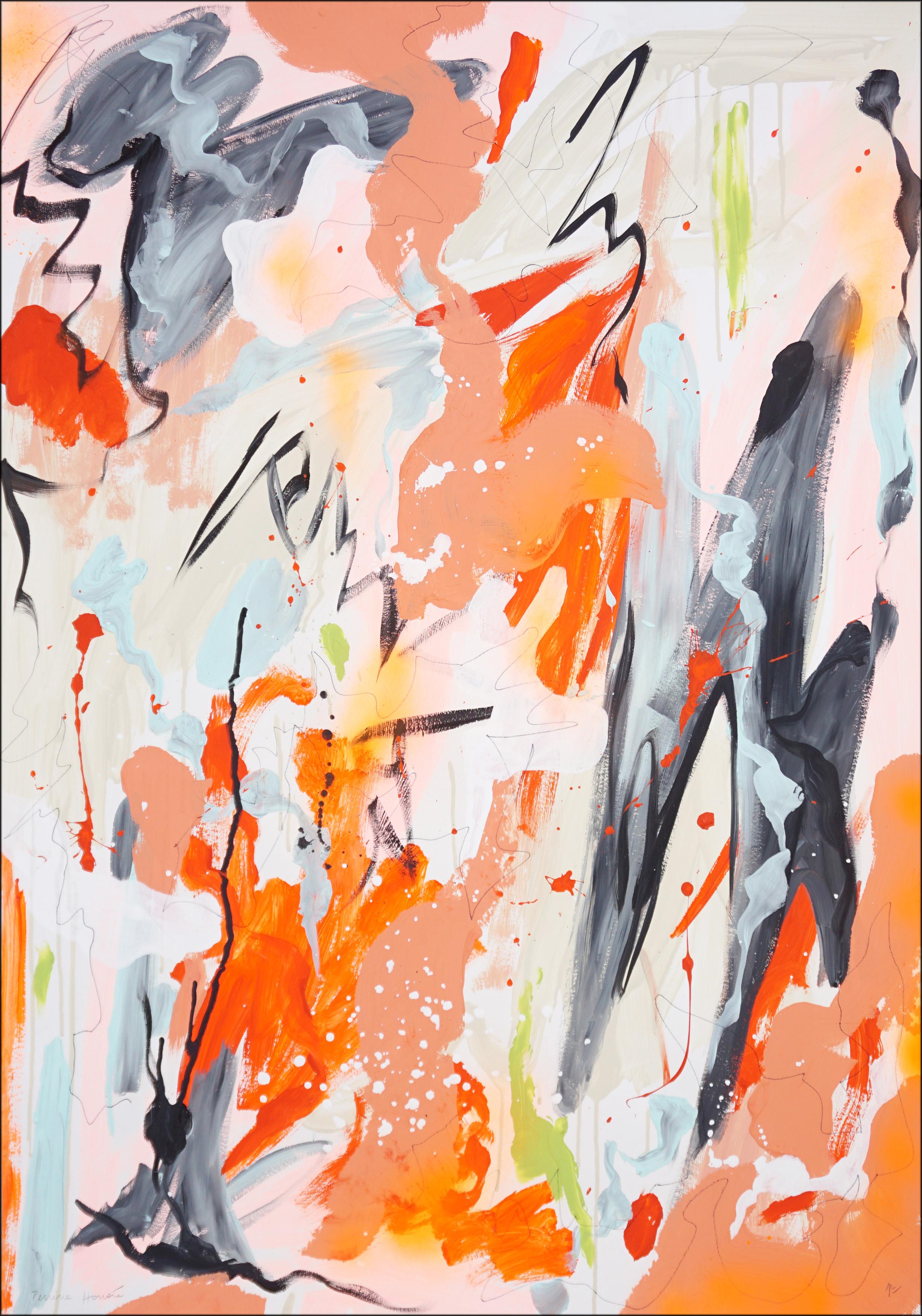 Let it Out, Abstraktes expressionistisches Diptychon in Orange, Urban Style Gestures im Angebot 3