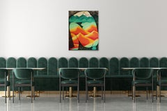 Mountains Body, Figurative Painting on Canvas, Earth Tones Hill Patterns, Nude