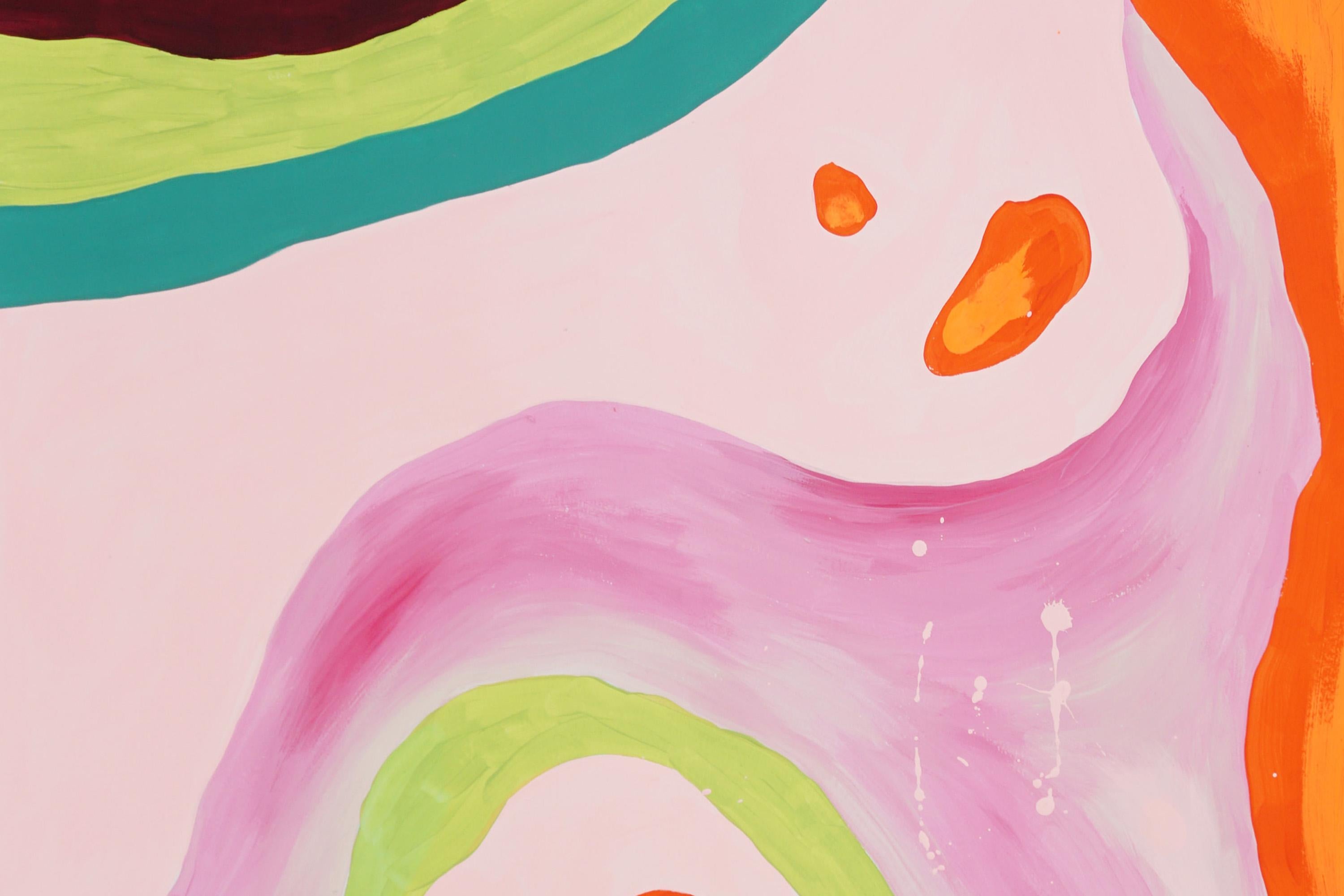 Sensual Diptych, Organic Abstract Atmosphere in Pastel Pink and Orange, Paper For Sale 5
