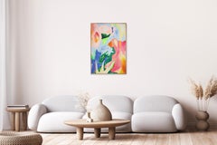 A Space, Astrazione contemporanea a pastello, Gestuale moderno, Spray, Carta