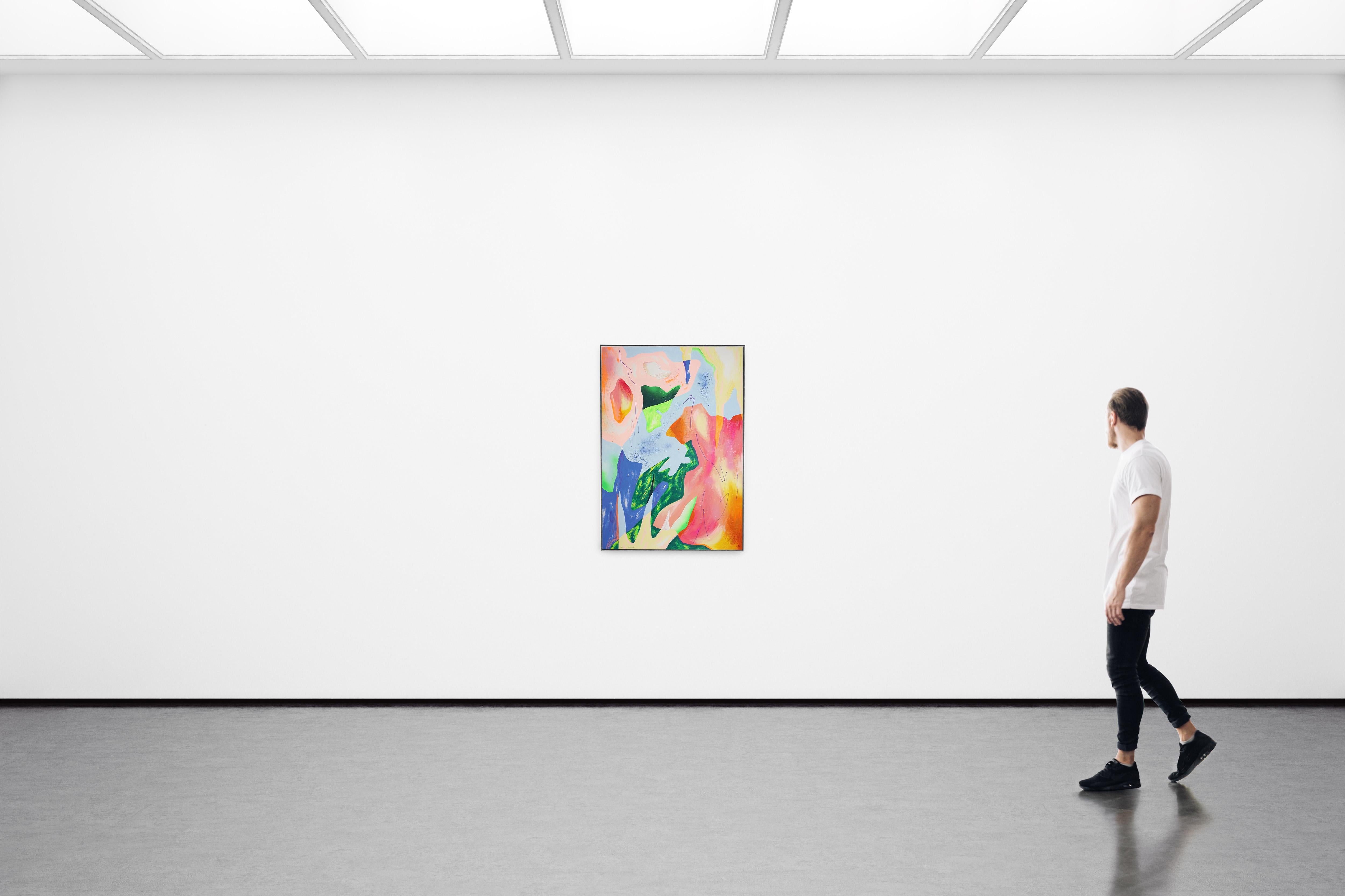 Suspended Space, Pastel Contemporary Abstraction, Modern Gestural, Spray, Paper For Sale 2